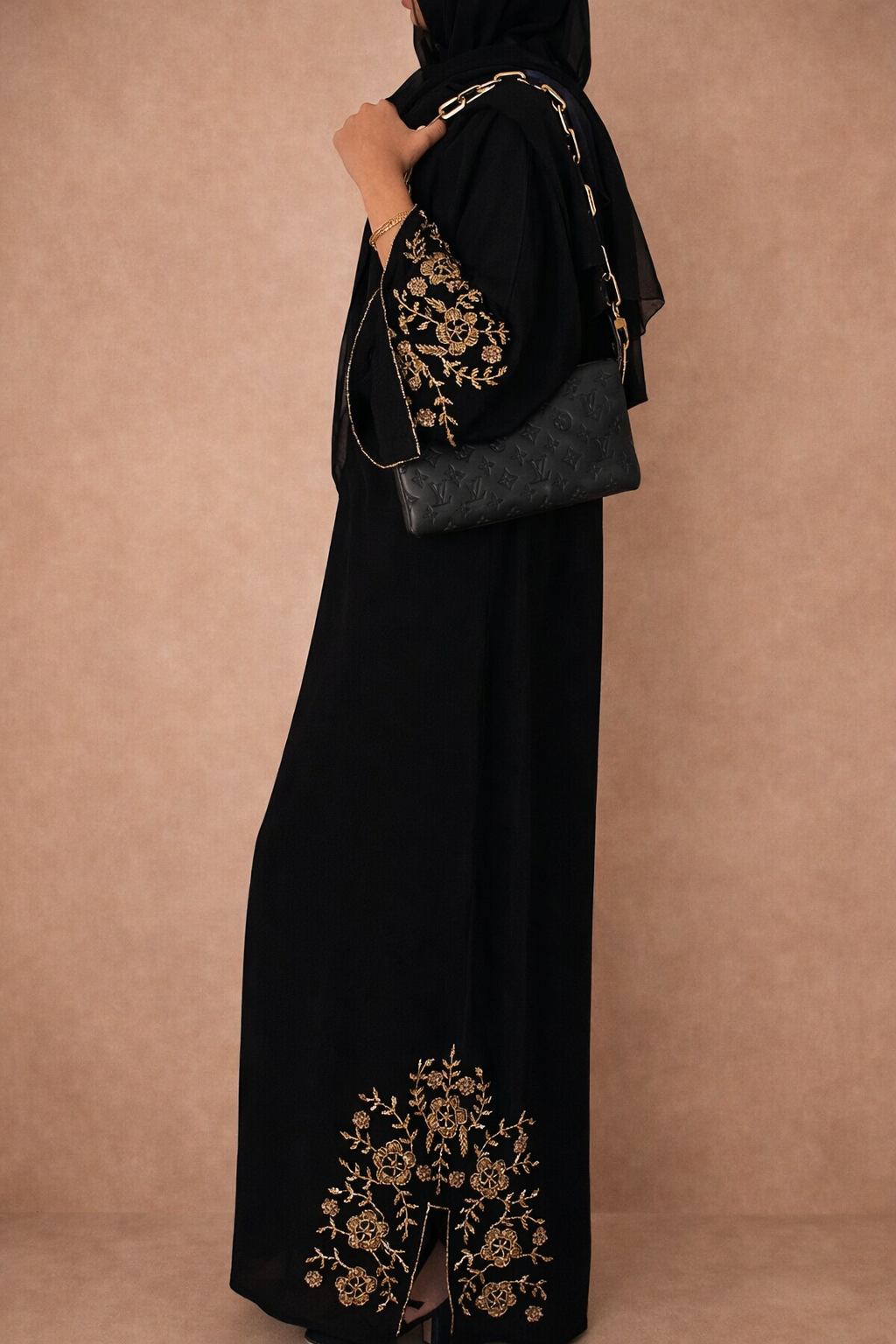 Abaya Zahra – Kimono Abaya avec Perles | Or